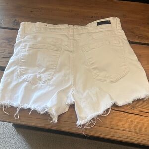 Kut from the Kloth Frayed Hem White Jean Shorts